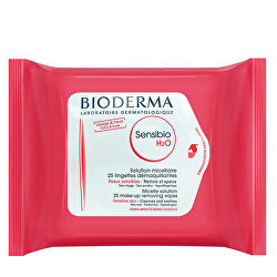 Salviette micellari per pelli sensibili Sensibio H2O (Make-Up Removing Wipes) 25 pz