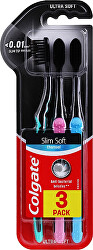 Zubná kefka s aktívnym uhlím Colgate Slim Ultra Soft Charcoal 3 ks