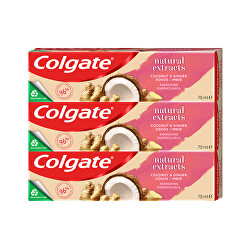 Zubní pasta Naturals Extracts Coconut & Ginger 3 x 75 ml