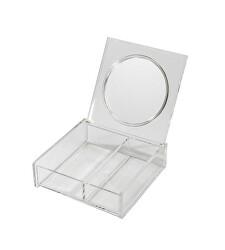 Organizator cosmetice cu oglinda Compactor 2 compartimente - plastic transparent