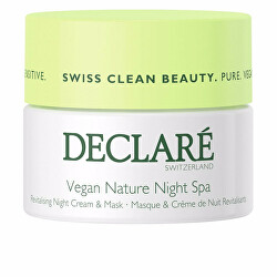 Nacht revitalisierende Hautcreme und Maske für empfindliche Haut Vegan Nature Night Spa (Revitalising Cream & Mask) 50 ml