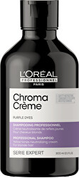 Professzionális sárga tónusokat semlegesítő lila sampon Serie Expert Chroma Crème (Purple Dyes Shampoo)