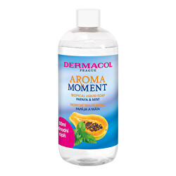 Rezervă pentru săpunul lichid de mâini Papaya și Menta  Aroma Moment (Tropical Liquid Soap) 500 ml