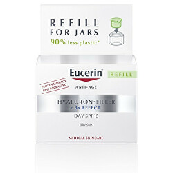 Rezervă de înlocuire pentru crema de zi împotriva îmbătrânirii pielii SPF 15 pentru piele uscată Hyaluronic-Filler 3x EFFECT 50 ml
