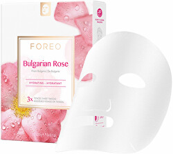 Mască de față hidratantă pentru piele uscată și obosită Bulgarian Rose (Hydrating Sheet Mask) 3 x 20 g