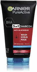 3v1 proti čiernym bodkám Pure Active (Intensive Charcoal Anti-Blackhead) 150 ml