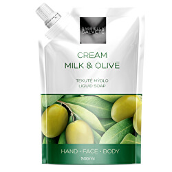Tekuté mýdlo Cream Olive - náhradní náplň (Refill Liquid Hand Face Body Soap) 500 ml