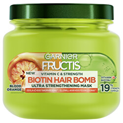 Posilující maska pro slabé vlasy Fructis Vitamin C & Strength Biotin Hair Bomb (Ultra Strengthening Mask) 320 ml