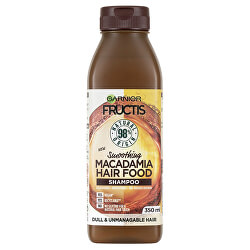 Shampoo lisciante per capelli ribelli e crespi Fructis Hair Food (Macadamia Smoothing Shampoo) 350 ml
