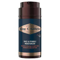 Hydratační krém na obličej a strniště King C. (Face & Stubble Moisturizer) 100 ml