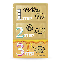 Třífázové čisticí náplasti na nos Pig Clear Honey Gold (3 Step Kit) 15 ml