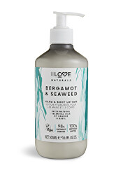 Hidratáló test- és kézápoló tej Naturals Bergamot & Seaweed (Hand & Body Lotion) 500 ml