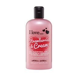 Koupelový a sprchový krém s vůní jahod a sladkého krému (Strawberries & Cream Bubble Bath And Shower Creme) 500 ml