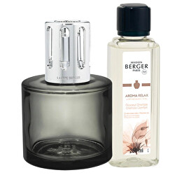 Set regalo lampada catalitica Aroma Relax grigio + riempimento Dolce Oriente 250 ml