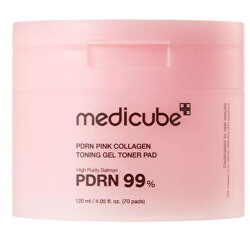 Gelové tonizační polštářky PDRN Pink (Collagen Toning Gel Toner Pad) 70 ks