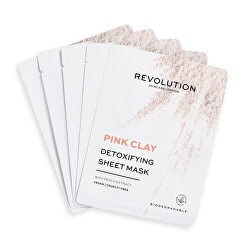 Set de măști de față cu lut roz Biodegradable (DetoxifyingPinkClay Sheet Mask)
