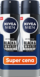 Antiperspirant ve spreji Men Black & White Invisible Original 2 x 150 ml