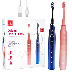 Szónikus fogkefe készlet Flow Find Duo Set Red & kék 2 db