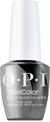 Povrchový lak na nehty pro chromové efekty GelColor Super Gloss No Wipe (Top Coat) 15 ml