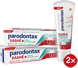 Zubní pasta na problémy s dásněmi, dechem a citlivostí zubů Gum and Sensitive Duo 2 x 75 ml