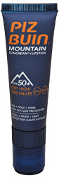 Slnečný krém SPF 50 a ochranný balzám na pery SPF 30 2 v 1 (Mountain Combi "2 in 1" Sun Cream SPF 50 a Lipstick) 20 ml + 2,3 ml
