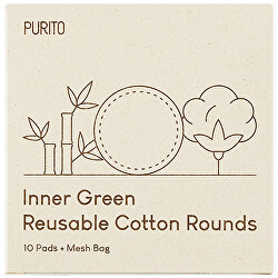 Tampoane bambus-bumbac Inner Green (Reusable Cotton Rounds) 10 buc