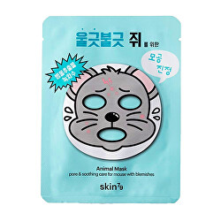 Sada plátýnkových masek pro problematickou pleť Animal Mask (Pore & Soothing Care for Mouse with Blemishes) 10 x 23 g