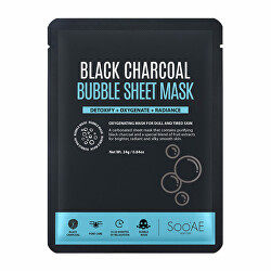 Arcmaszk aktív szénnel Black Charcoal (Bubble Sheet Mask) 24 g