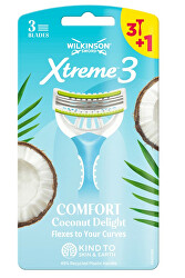 Jednorazový holiaci strojček pre ženy Xtreme3 Sensitiv e Comfort Coconut 4 ks