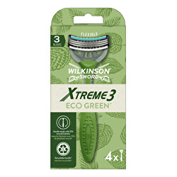 Jednorazový holiaci strojček pre mužov Xtreme3 ECO Green 4 ks