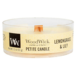 Aromatická malá svíčka s dřevěným knotem Lemongrass & Lily 31 g
