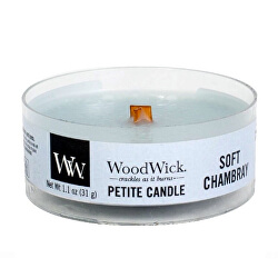 Aromatická malá svíčka s dřevěným knotem Soft Chambray 31 g