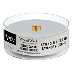 Aromatická malá sviečka s dreveným knôtom Lavender & Cedar 31 g