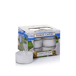 Candele tealight profumate Clean Cotton 12 x 9,8 g