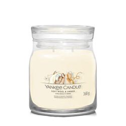 Aromatická sviečka Signature sklo stredná Soft Wool & Amber 368 g