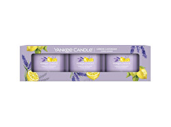 Set di candele votive in vetro Lemon Lavender 3 x 37 g