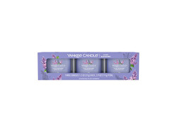 Set di candele votive in vetro Lilac Blossoms 3 x 37 g