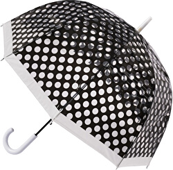 Női botesernyő Clear Dome Stick with Black polka dots