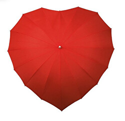 Ombrello a bastone da donna Heart Shaped Red
