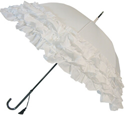 Dámsky palicový vystreľovací dáždnik White Triple Frill