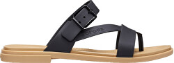 Infradito da donna Crocs Tulum Toe Post Sandal W Black / Tan