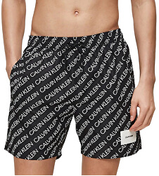 Férfi fürdőnadrág Medium Drawstring-Print Logo Repeat Black