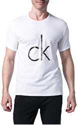 Pánske tričko CK Sleep Cotton S/S Crew Neck White Whit Logo