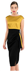 Rochie damă Closet Draped Skirt Pencil Dress Mustard