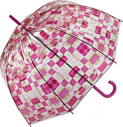 Damenregenschirm Long AC Domeshape Transparent