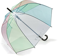 Női botesernyő Long AC Domeshape Transparent Rainbow