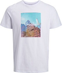 Tricou pentru bărbați JORCAFE TEE SS CREW NECK White SLIM