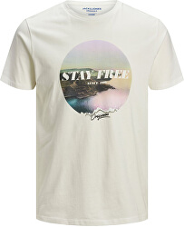 Shirt pentru bărbați JORFADING TEE SS ECHIPAJ GÂT Cloud Dancer STAY GRATUIT