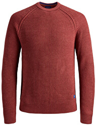 Pulover de bărbați JORPANNEL KNIT CREW NECK Brick Red