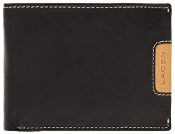 Herrenbrieftasche aus Leder 615195 Black / Hellbraun